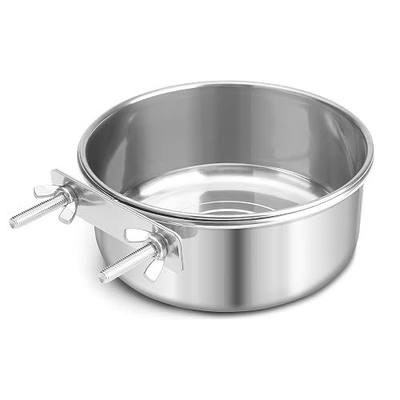 Bird Cage Feeder, Bird Feeder for Cage, 40oz Stainless Steel Food Water Bowl with Clamp, Clip-On Cage Coop Cup for Parrot Hamster Rabbit Rat Small Animals