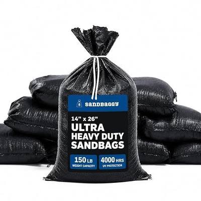 Sandbaggy Heavy Duty Black Sandbags – 14x26 in Empty Poly Bags w/ 4000 HR UV Protection – Ultra-Tough Sand Bags for Flooding, Construction & Barriers – Military Grade (5)
