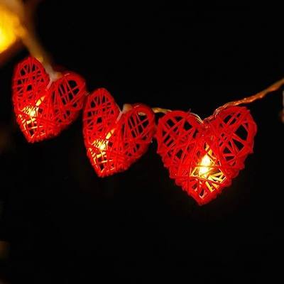 Giga Gud 20 Bulbs 9 ft Red Heart Shape Light Valentine's Day String Light Decoration Battery Operated Heart Shape Fairy Light for Home Valentines,Wedding,Party,Anniversary Party Supplies (Red Heart)