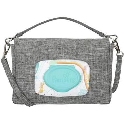 liuliuby Crossbody Diaper Clutch - Diaper Pouch, Small Diaper Bag, Wristlet (Heather Gray)