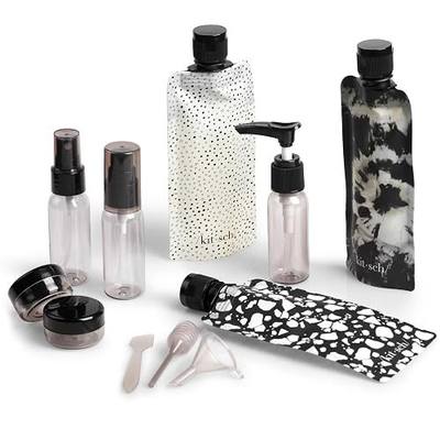 Kitsch 11 PCS Travel Containers for Toiletries – TSA Approved Bottles | Travel Essentials Kit for Shampoo and Conditioner, Body Lotion & More - Leak-Proof Refillable Travel Size Toiletries