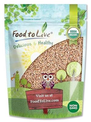 Food to Live Organic Italian Pearled Farro, 1.5 Pounds – Whole Farro Grain, Good Source of Fiber and Protein, Great for Salads, Soups, Risottos, Free of Sodium, Non-GMO, Kosher, Vegan, Bulk