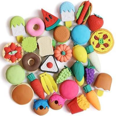 Mr. Pen- Mini Food Pencil Erasers Toy Set, 30 pcs | 3D Mini Puzzle Erasers Toys for Kids Reward, Party Favors, Non-Toxic & Safe for Children, No Smudge
