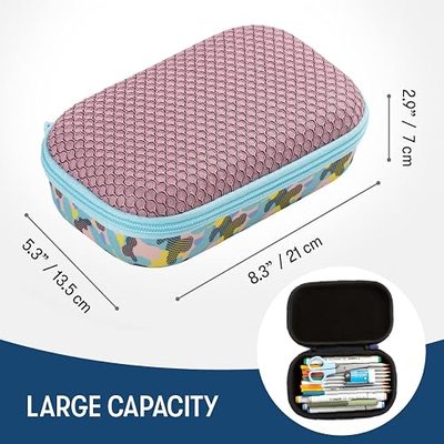 ZIPIT Mesh Pencil Box for Girls, Sporty Large Capacity Pencil Case for School, Stationery Organizer Box ,Pink