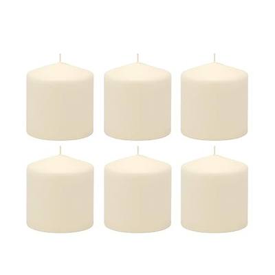 Stonebriar Unscented Pillar Candles – 18 Hour Burn Time, Long-Lasting Wax Candles for Weddings, Holidays, Home Décor & Special Events, Pack of 6, Ivory, 3" x 3"