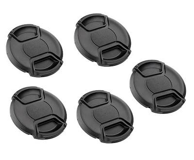 (5 Pcs Bundle) 49MM Front Lens Filter Snap On Pinch Cap, 49mm Lens Cap, 49 mm Protector Cover for DSLR SLR Camera Lense