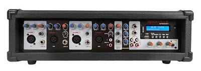 Rockville RPM45BT 1800W 4-Channel Powered Mixer/Amplifier, Bluetooth, EQ | 1800W Peak / 450W RMS, Echo/Delay Effects, USB Playback, Phantom Power, 4 XLR Inputs, Remote, Wood Cabinet, AUX Input