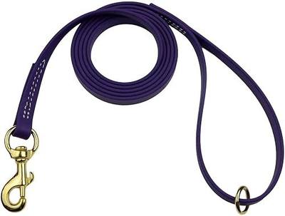 Biothane Waterproof All Weather Dog Leash with Solid Brass Hardware - Purple - 5/8" x 6'