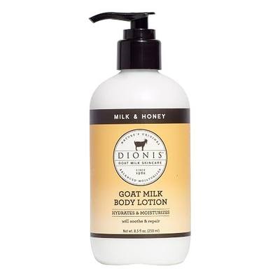 Dionis Goat Milk Lotion – Moisturizing Body Lotion for Dry Skin, Sensitive Skin Safe, Lightweight Non-Greasy Formula, Lotion Pump - Milk & Honey 8.5 oz