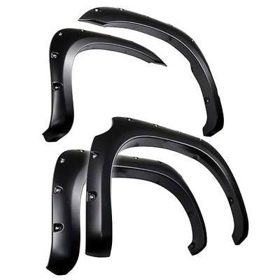 Tyger Auto Fender Flare Compatible with 2007-2013 Toyota Tundra, Smooth Textured Black Paintable Bolt-Riveted Style 4pc | TG-FF8T4398