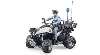 Bruder 63011 Police Quad with Police Officer & Equipment, 1:16 Scale | 1:16 scale Police Quad, made in Germany by Bruder, ages 4+