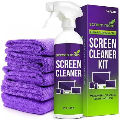Screen Cleaner Spray and Wipe Kit 16oz and 5 Pack Microfiber Towel Bundle - Electronics Cleaner Spray TV Screen Cleaner for Smart TV Computer, Phone, iPad Laptop Screen Cleaner Car Screen Cleaning Kit