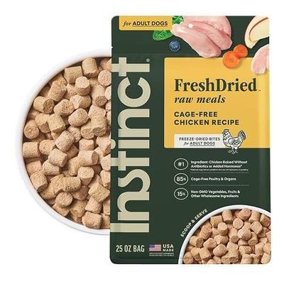 Instinct Freeze Dried Meals, Natural Dog Food, Cage-Free Chicken, 25 oz Bag | FreshDried raw, 85% meat & organs, 15% non-GMO vegetables, fruits & other wholesome ingredients, supports overall vitality