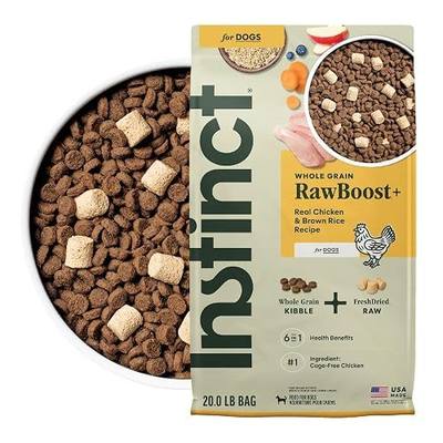 Instinct RawBoost Dry Dog Food + Freeze Dried, Chicken & Brown Rice, 20 lb | High-protein kibble with FreshDried raw bites, cage-free chicken, whole grain recipe, 6-in-1 health benefits