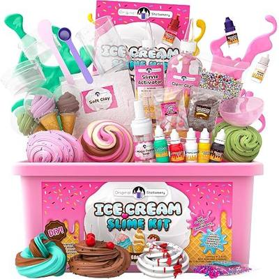 Original Stationery Ice Cream Slime Kit for Girls Toys, DIY Cherry-Scented Slime Making Set with 31 Pieces, Fun Arts and Crafts for Kids Ages 8-12, Birthday Gift