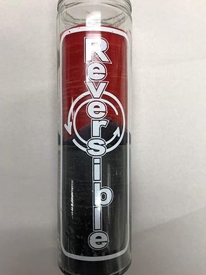 Reversible Double Action 2 Color (Red Over Black) Unscented Pillar Candle in Glass