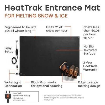 HeatTrak Heated Snow Melting Mats for Entrances - Heated Outdoor Mats - Trusted Snow and Ice Melt Products - Includes GFCI Power Cord - No-Slip Heating Entrance Mat (24" x 36")