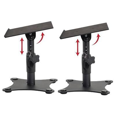 Gator Frameworks Desktop Studio Monitor and Speaker Stands with EVA Foam Padded Surface, Angle Adjustable from 0° to 15° – Set of 2 (GFWSPKSTMNDSK)