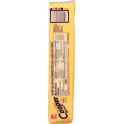 Cooper Cheese CV Sharp Yellow American Cheese - 5 lb. Solid Block