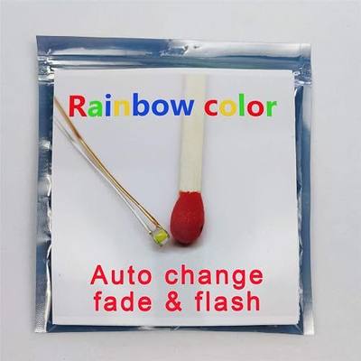 25 pcs Pre-soldered Rainbow RGB Flashing SMD Led 0605 + Muti-Resistor Micro Litz Wired Leads