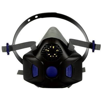 3M Respirator, Secure Click Half Face Reusable Respirator with Speaking Diaphragm and Push Button Seal Check, HF-803SD, Sweeping, Sanding, Grinding, Sawing, Dust, Large