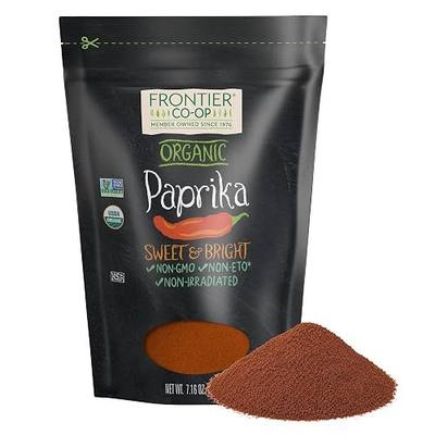 Frontier Co-op Organic Ground Paprika 7.16 oz Stand Up Resealable Bag - Paprika Powder Seasoning - Restaurant Supply
