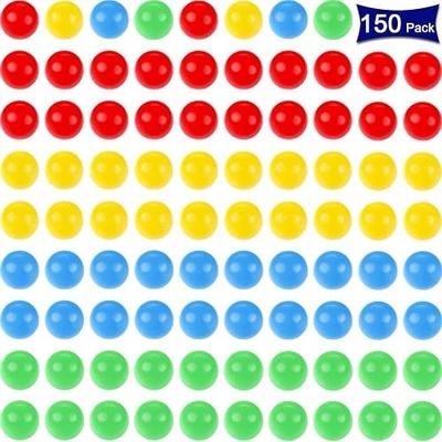 Gejoy 150 Pieces 14.4 mm Game Replacement Marbles Plastic Colored Game Balls Compatible with Hungry Hungry Hippos Greedy Frog
