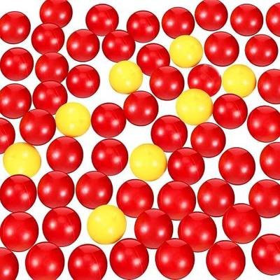 Gejoy 84 Pieces Game Replacement Balls 4 Sets Game Replacement Marbles Compatible with Hungry Hungry Hippos, 76 Red and 8 Yellow Balls