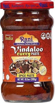 Rani Vindaloo Curry Cooking Spice Paste, Hot! 10.5oz (300g) Glass Jar ~ No Colors | All Natural | NON-GMO | Vegan | Gluten Free | Indian Origin