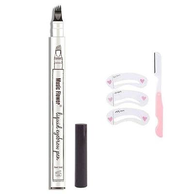 Eyebrow Tattoo Pen, Microblading Eyebrow Pen, Waterproof Eyebrow Pencil for Professional Makeup, Draws Natural Brow Hairs & Fills in Sparse Areas & Gaps, Lasting eye makeup, Dark Grey, 1 Count