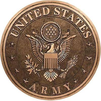 Spoontiques - Garden Décor - U.S. Army Bronze Tone Stepping Stone - Decorative Stone for Garden