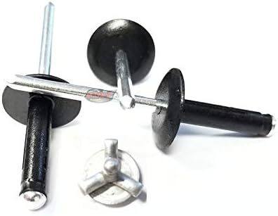 Black 3/16" Large Head Tri-Fold Exploding Aluminum Mandrel Pop Rivets 100 pack