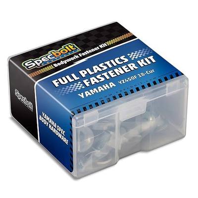 Specbolt Full Plastics Body Fastener Bolt Kit Fits: Yamaha YZ450F (2018 to Current) #1820 OEM Matching Hardware Fenders Fork Guard Seat Shrouds Bushings Complete