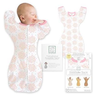 SwaddleDesigns Transitional Swaddle Sack, Arms Up Half-Length Sleeve & Mitten, Most Gradual Transition Swaddle for Newborn