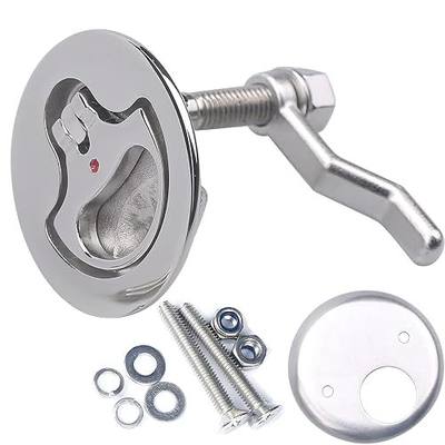 MX Boat Cam Latch Marine Hatch Flush Pull Handle 316 Stainless Steel | 1PCS, With Fasteners and Back Plate