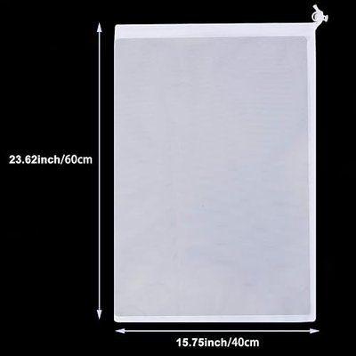 Boao 4 Pieces Fine Mesh Bag with Pull and Lock Cord Pool Vacuum Bag Replacement Filter Net for Pool Cleaners, Suitable for Pools, Aquariums, and Ponds, Leaves and Debris Filter