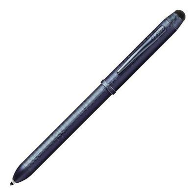 Cross Tech3+ Dark Blue PVD Multifunction Pen - Multifunctional Pen & Pencil for Versatile Use - Multiple Writing Tips - 2-Way Rotation Mechanism - Built-In Stylus - Corporate Gifts - Black Ink