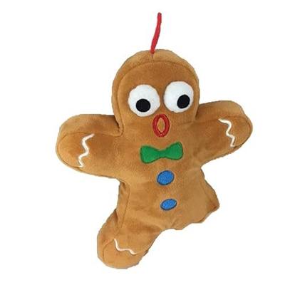 Huxley & Kent Funny Dog Toy w/Squeaker – Holiday Power Plush Squeaky Dog Toys for Small, Medium & Large Dogs – Soft Stuffed Animal for Indoor Play & Fetch - Ginger Snapped, Large