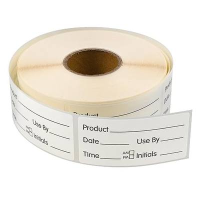 L LIKED 500 Stickers Use by 1 x 2 Inch Dissolvable Food Storage Labels for Containers