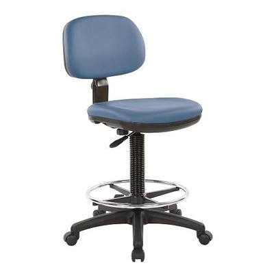 Office Star DC Series Adjustable Drafting Chair with Foot Ring and Sculptured Foam Seat, Dillon Blue Faux Leather