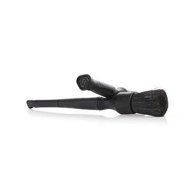 Detail Factory - Boar Hair Detailing Brush Short-Handle + Long-Handle Combo Kit - Comfortable Grip and Heavy-Duty Scrubbing - Black with Black Bristles