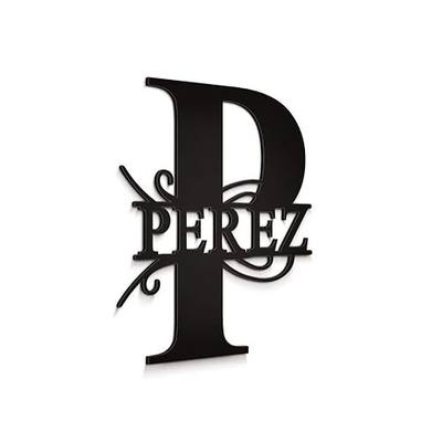 JASS GRAPHIX Perez 12" Black Aluminum Composite Monogrammed Sign Door Wall Decor Last Name Signs for Home Personalized