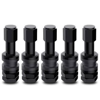 CKAuto VS43/TR43E Metal Clamp-in Tubeless Tire Valve Stems, Black, 5 pcs | Fits 0.453" (11.5 mm) Rim Holes, 1.69" (43 mm) Length, for Cars, Trailers, Motorcycles & ATVs