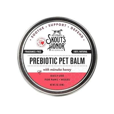 SKOUT'S HONOR Prebiotic Pet Balm for Dogs and Cats, 2 oz | Natural 2-in-1 with Avocado Oil and Omega-3s, 97% Natural, Cruelty-Free, Paraben and Sulfate-Free, Honeysuckle Scent