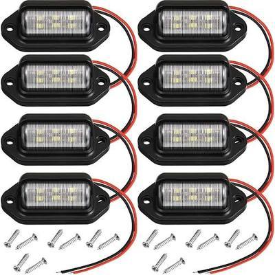 Mudder 8 Packs LED License Plate Light 12V-24V DC Waterproof License Plate 6-SMD Lamp Taillight Tag Lights for Trailer Truck SUV VAN RV Trucks and Boats