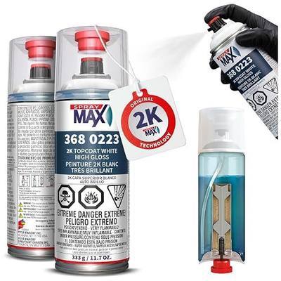 SprayMax 2K Topcoat High Gloss White | 2K Automotive High Gloss White Spray Paint for Metal & Plastic | Durable Glossy Finish, Chemical & Weather Resistant | Professional Grade 11.7 oz