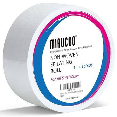 Non-woven Wax Strip Roll, 3" x 60 Yards | Body and Facial Hair Removal, Tear-resistant, Lint-free, Salon Quality, Depilatory Wax Paper, Epilating Roll
