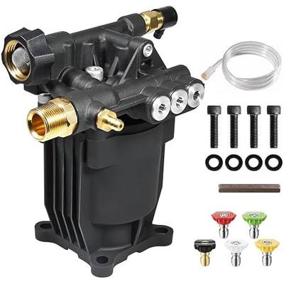 YAMATIC Pressure Washer Pump 3/4" Shaft Horizontal Max 3200 PSI 2.5 GPM | Fits Simpson 90028, 90029,MSH3125,520006, Honda GC190 GC160,AR rmv 2.5g30, craftsman, Power Washer Pump with 5 Nozzles