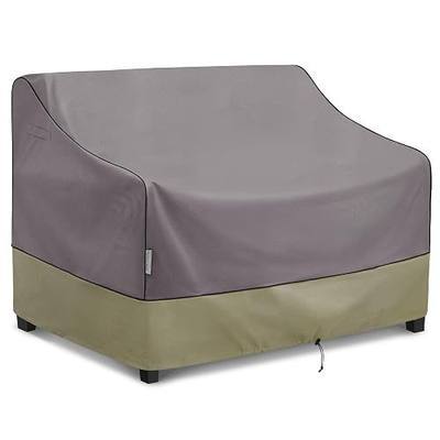 KylinLucky Outdoor Patio Loveseat Covers 48 x 26 x 33 inch Waterproof | Heavy-Duty 600D Oxford Fabric,2-Seater for Outside Sofa, UV Resistant, Windproof Straps, All-Weather Protection