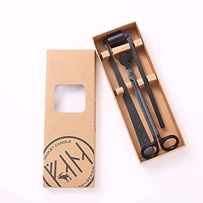 BEDOGO 3 in 1 Candle Accessory Set with Wick Trimmer, Wick Dipper, Candle Snuffer - Elegant Gift for Candle Lovers (Black)